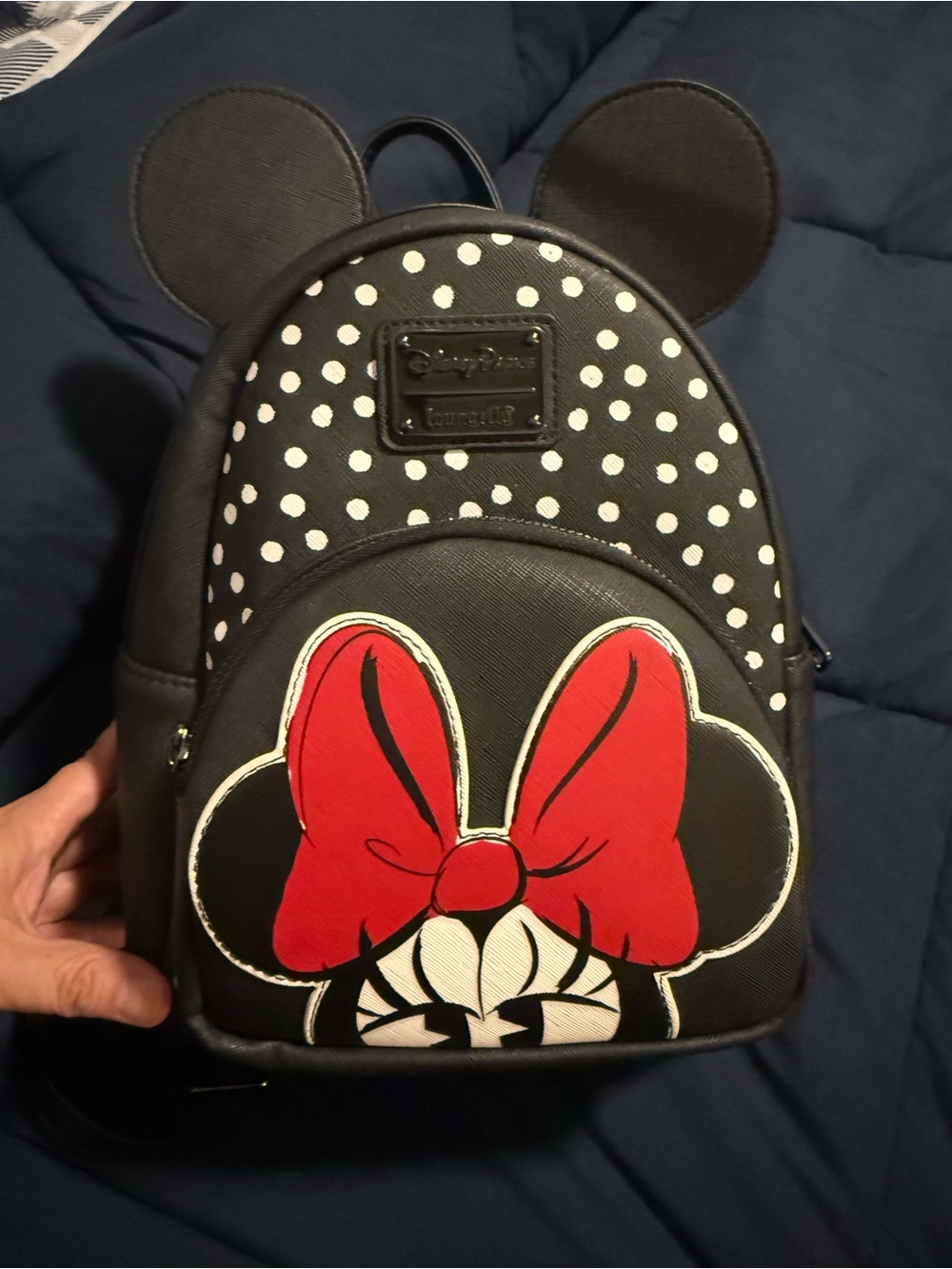 Disney Minnie Mouse Black and Red Mini Backpack with Polka Dots